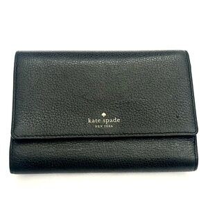 Kate Spade Street Callie Black Pebbled Leather Wallet
